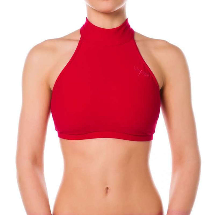 Halter sports bra Lisette | sportovní podprsenka za krk | Color: petrol | Women's sports bra | Dragonfly Pole Dance Clothes and Bikram Hot Yoga Outfit