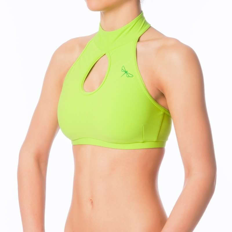 High neck sports bra Terri | Sports bra | Color: black | Women's sports bra | Dragonfly Pole Dance Clothes and Bikram Hot Yoga Outfit