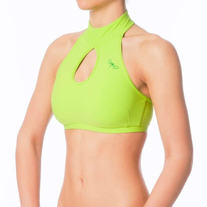 High neck sports bra Terri | Sports bra | Color: black | Women's sports bra | Dragonfly Pole Dance Clothes and Bikram Hot Yoga Outfit