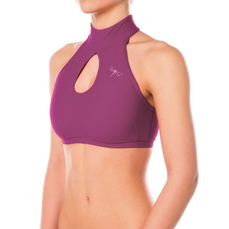 High neck sports bra Terri | Sports bra | Color: black | Women's sports bra | Dragonfly Pole Dance Clothes and Bikram Hot Yoga Outfit