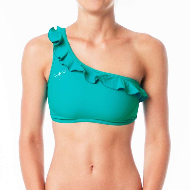 Carmen frilled Sports bra Dragonfly XS turquoise